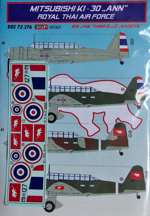 1/72 Decals Mitsubishi Ki-30 ANN (Royal Thai AF)