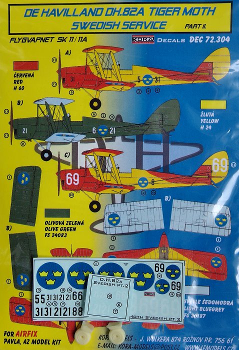 1/72 Decals DH.82A Tiger Moth Swedish Service Pt.2