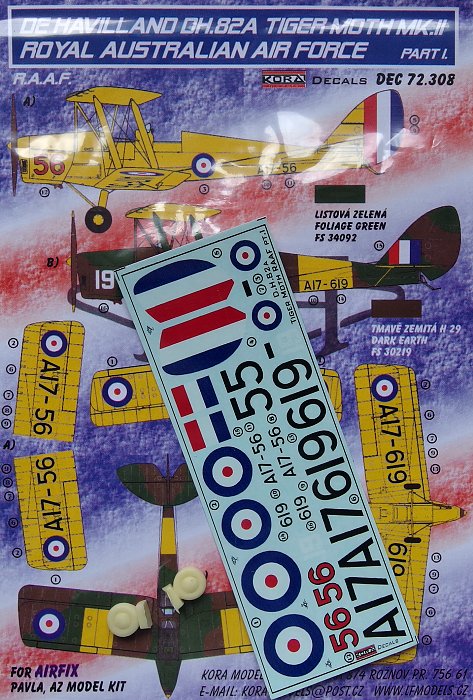 1/72 Decals DH.82A Tiger Moth Mk.II RAAF Part 1