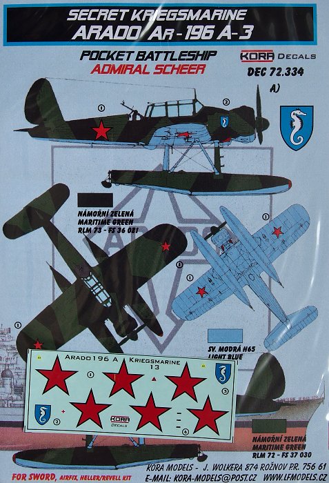 1/72 Decals Ar-196A-3 (ADMIRAL SCHEER)