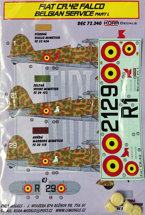 1/72 Decals Fiat CR.42 Falco Belgian Service Vol.1