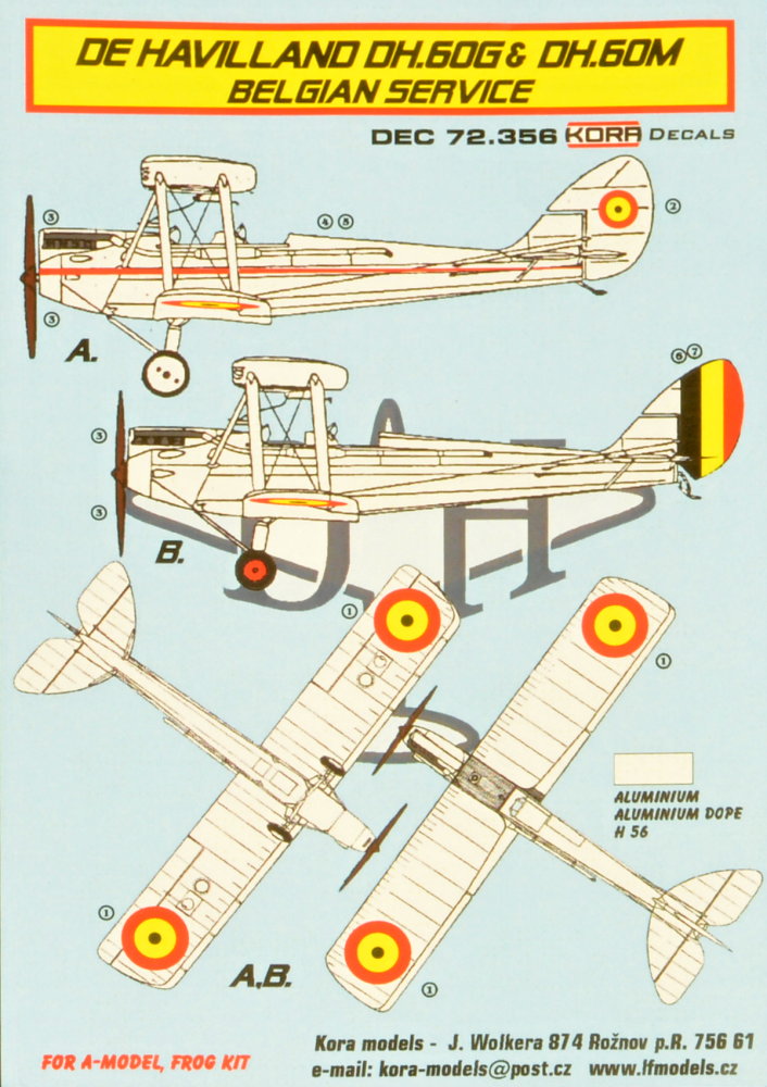 1/72 Decals De Havilland DH.60G&DH.60M (Belgium)