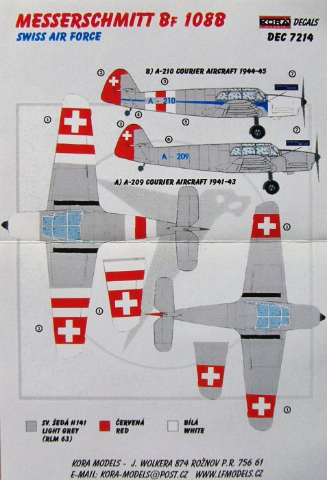 1/72 Decals Messers. Bf 108B (Swiss Air Force)