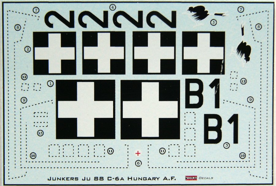 1/72 Decals Junkers Ju 88C-6A (Hungarian AF)