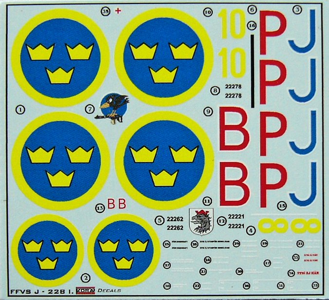 1/72 Decals FFVS J 22B (Sweden) Part I.