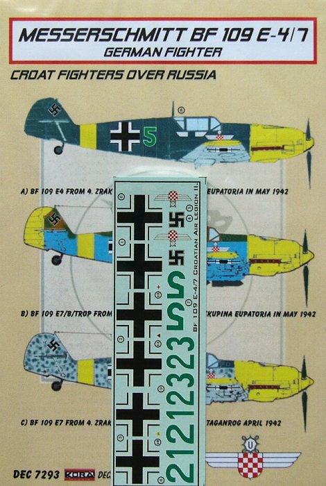 1/72 Decals Bf 109 E-4/7 (Croatian Air Legion)