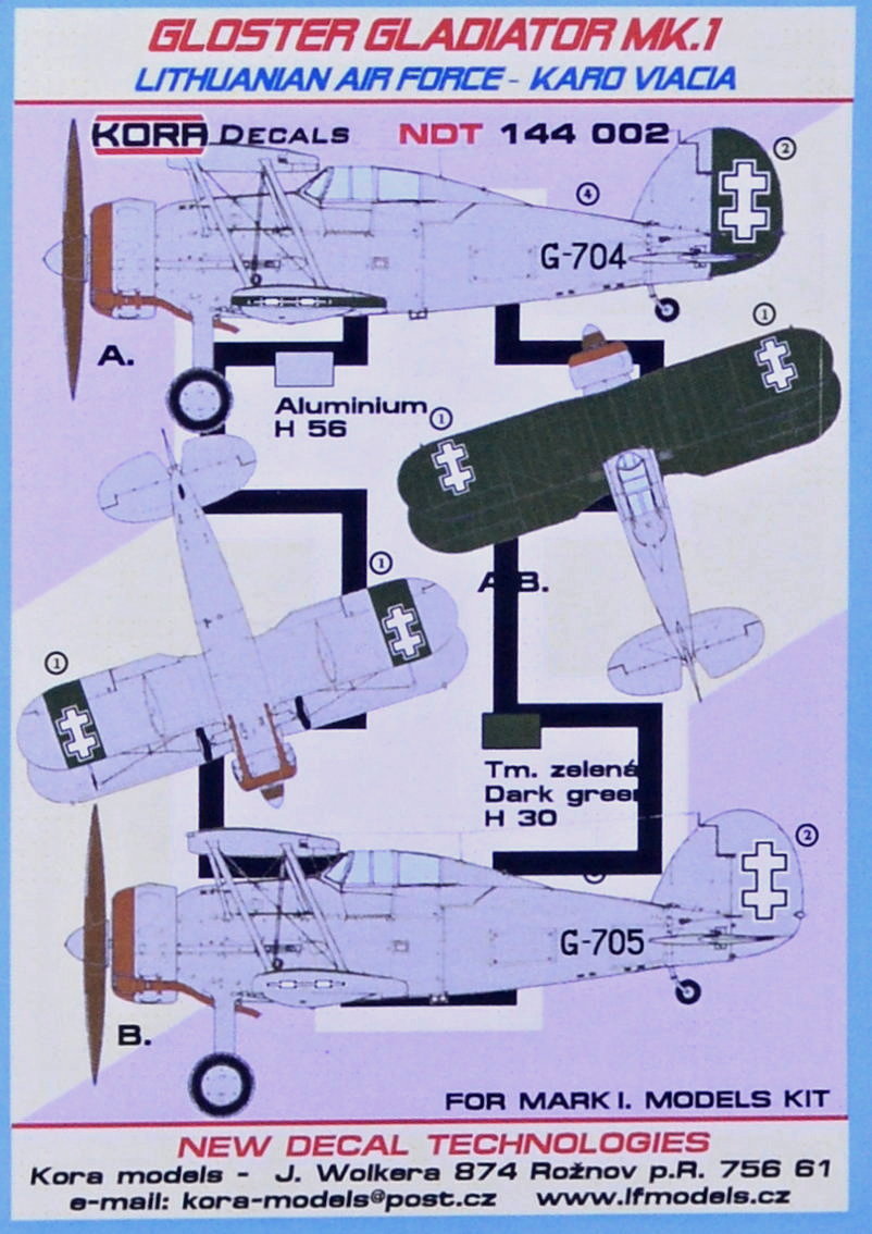 1/144 Decals Gloster Gladiator Mk.I Lithuanian AF