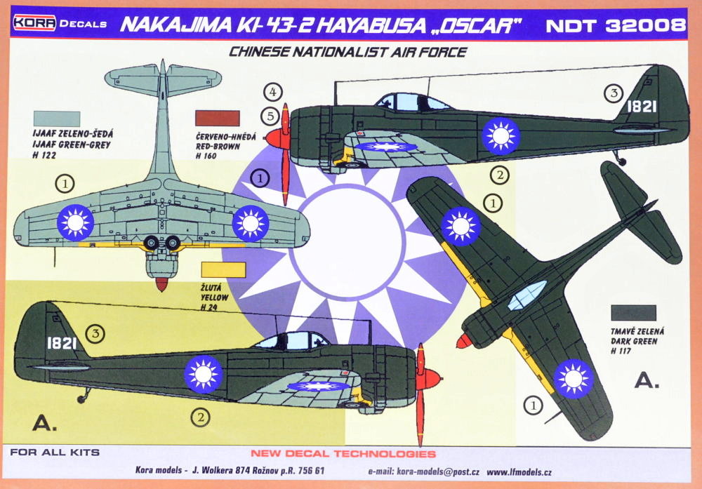 1/32 Decals Nakajima Ki-43-2 Chinese National. AF