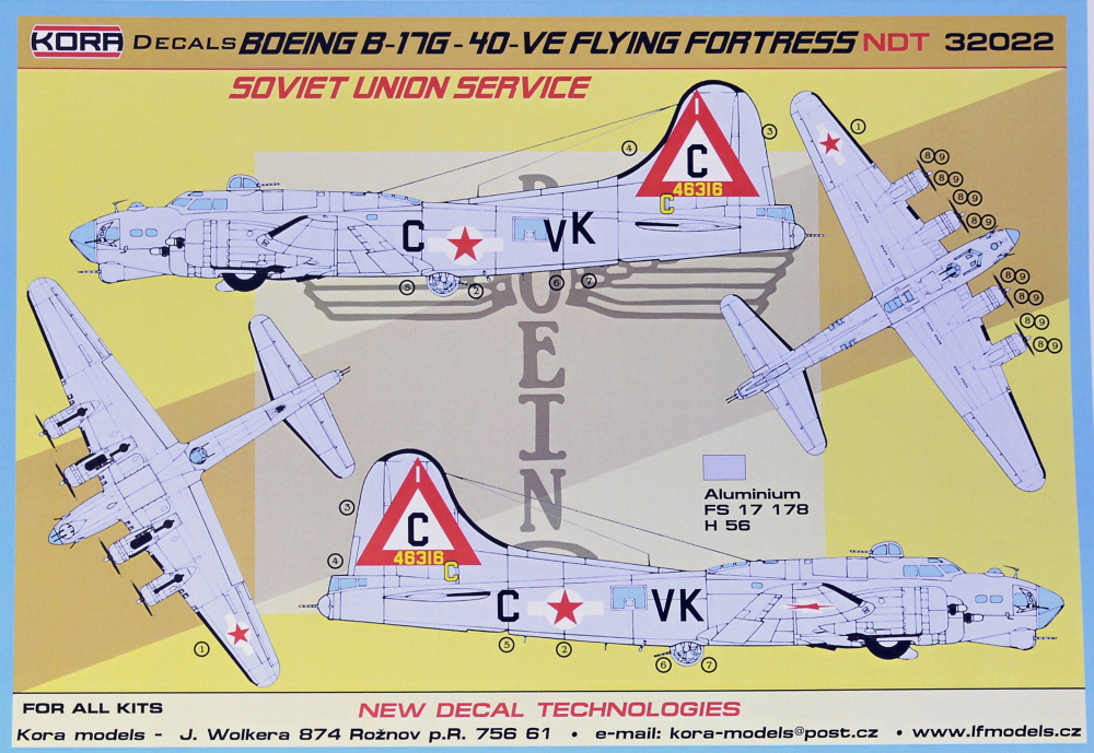 1/32 Decals Boeing B-17G-40-VE Soviet Union