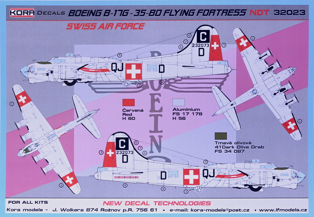 1/32 Decals Boeing B-17G-35-BO Swiss AF