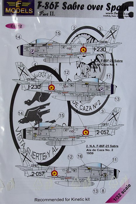 1/32 Decals F-86F Sabre over Spain - part II