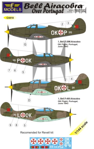 1/144 Decals Bell Airacobra over Portugal