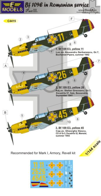 1/144 Decals Bf 109E in Romanian service Pt.2