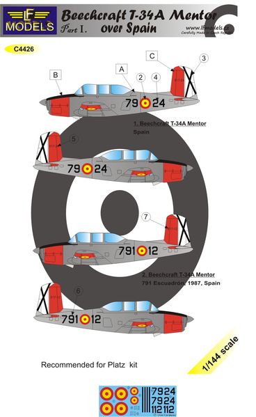 1/144 Decals Beechcraft T-34A Mentor o.Spain Pt.1