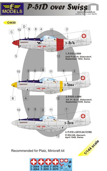1/144 Decals P-51D over Swiss