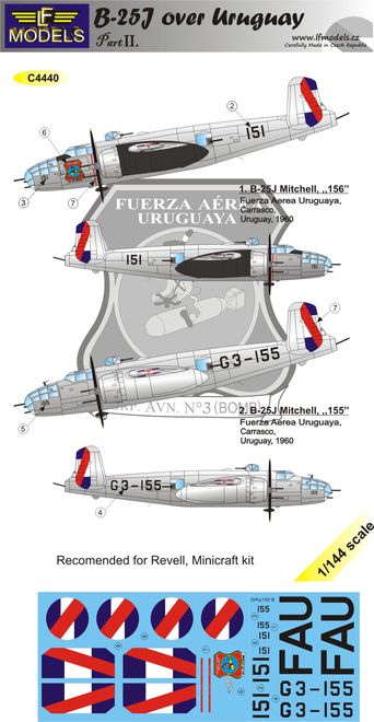 1/144 Decals B-25J over Uruguay part 2