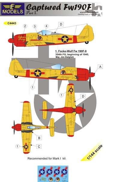 1/144 Decals Captured Fw 190F part 1