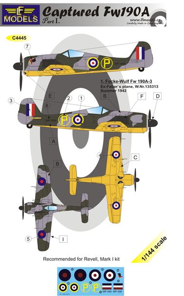 1/144 Decals Captured Fw 190A part 1