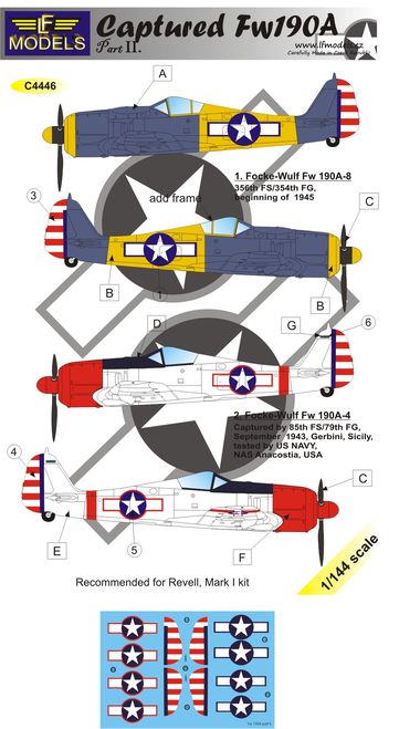 1/144 Decals Captured Fw 190A part 2