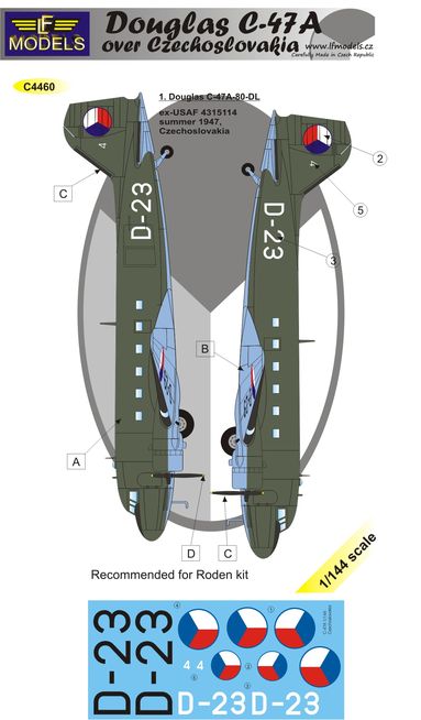 1/144 Decals Douglas C-47A over Czechoslovakia