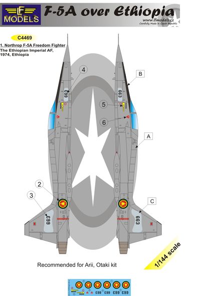 1/144 Decals F-5A Freedom Fighter over Ethiopia