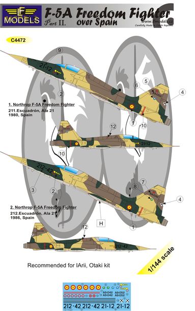 1/144 Decals F-5A Freedom Fighter over Spain Pt.2