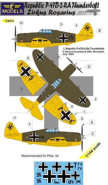 1/144 Decals P-47D-2-RA Thunderbolt Zirk.Rosarius