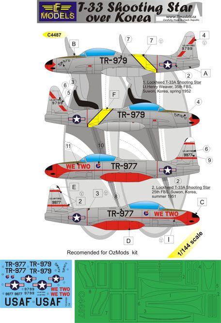 1/144 Decals T-33A Shooting Star over Korea