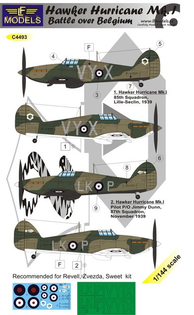 1/144 Decals H.Hurricane Mk.I (Battle over Belgium