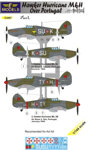 1/144 Decals H.Hurricane Mk.II over Portugal Pt.1