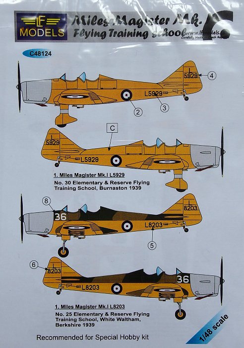 1/48 Decal M.Magister Mk.I Flying Training school