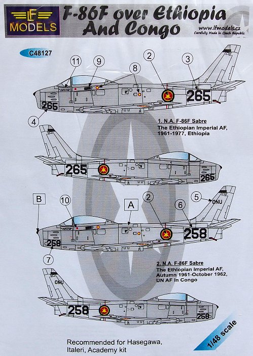 1/48 Decals F-86F over Ethiopia (HAS/ITAL/ACAD)