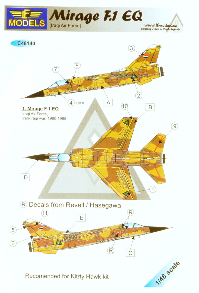 1/48 Decals Mirage F.1 EQ Iraqi AF (KITTYH)