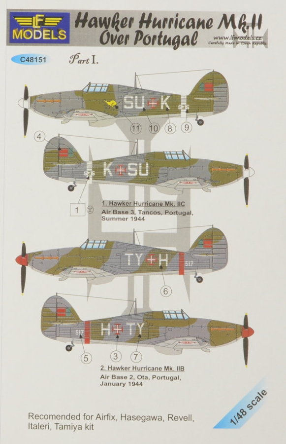 1/48 Decals H.Hurricane Mk.II over Portugal Pt. I