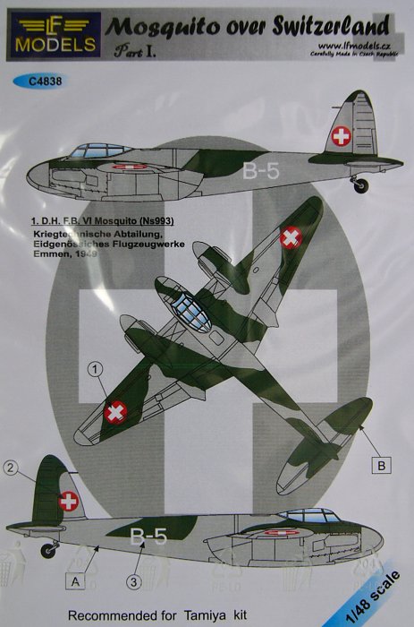 1/48 Decals Mosquito over Swiss - Part I. (TAM)