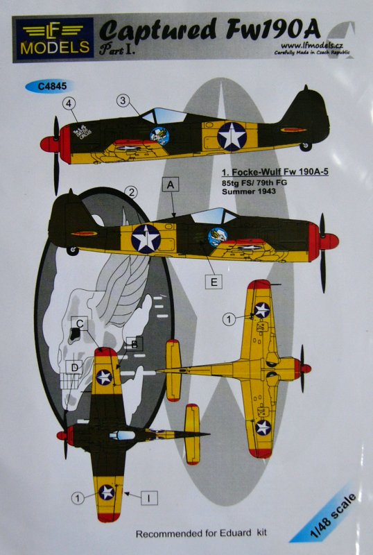 1/48 Decals Captured Fw 190A Part I. (EDU)