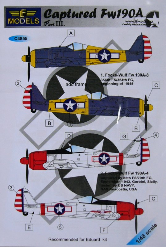 1/48 Decals Captured Fw 190A Part III. (TAM)