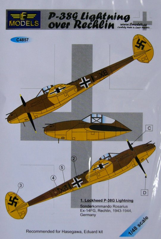 1/48 Decals P-38G Lightning over Rechlin (EDU/HAS)