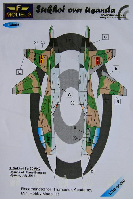 1/48 Decals Su-30 MK2 over Uganda (TRUMP/ACAD)