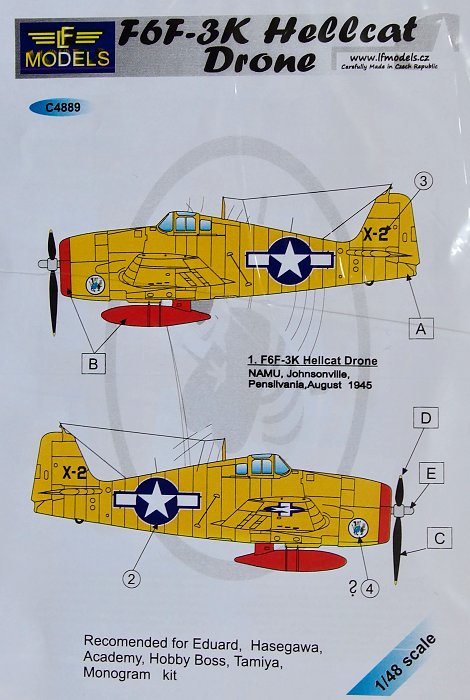 1/48 Decals F6F-3K Hellcat Drone