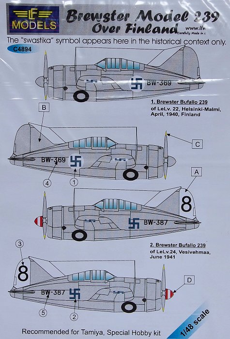 1/48 Decals Brewster Model 239 over Finland (TAM)