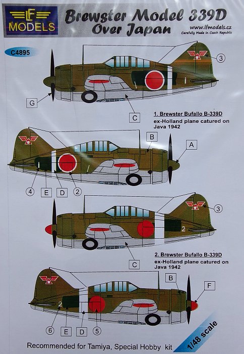 1/48 Decals Brewster Model 339D over Japan (TAM)