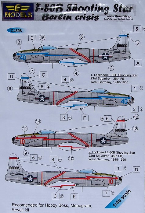 1/48 Decals F-80B Shooting Star Berlin crisis+mask