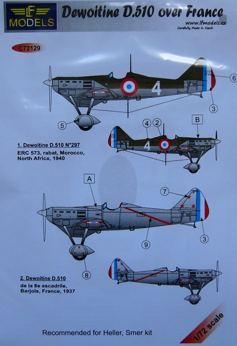 1/72 Decals D.510 over France (SMER/HELL)