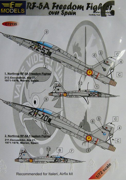 1/72 Decals F-5A Freedom Fighter over Spain (ITAL)