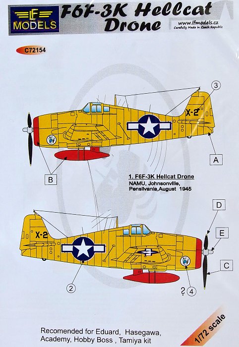 1/72 Decals F6F-3K Hellcat Drone