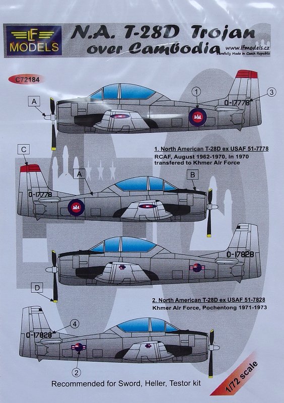 1/72 Decals N.A. T-28D Trojan over Cambodia