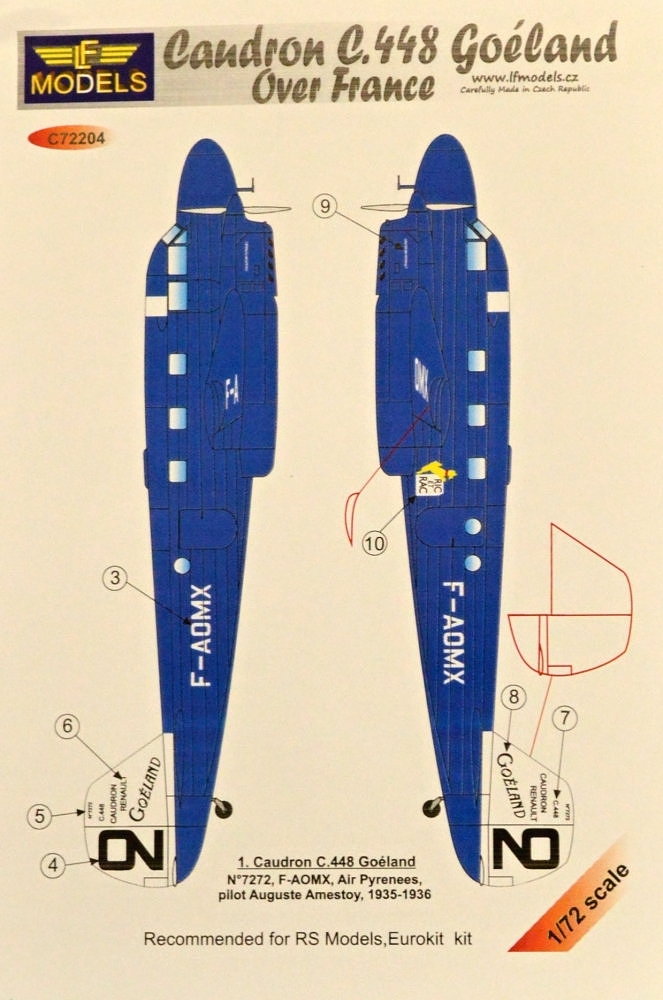 1/72 Decals Caudron C.448 Goéland over France (RS)