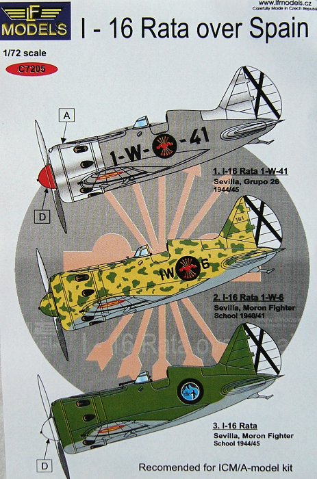 1/72 Decals for I-16 Rata over Spain