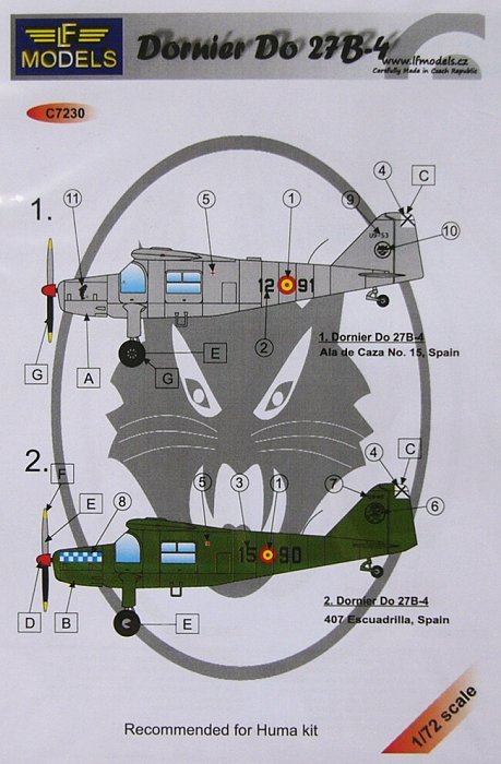 1/72 Decals for Dornier Do 27B-4